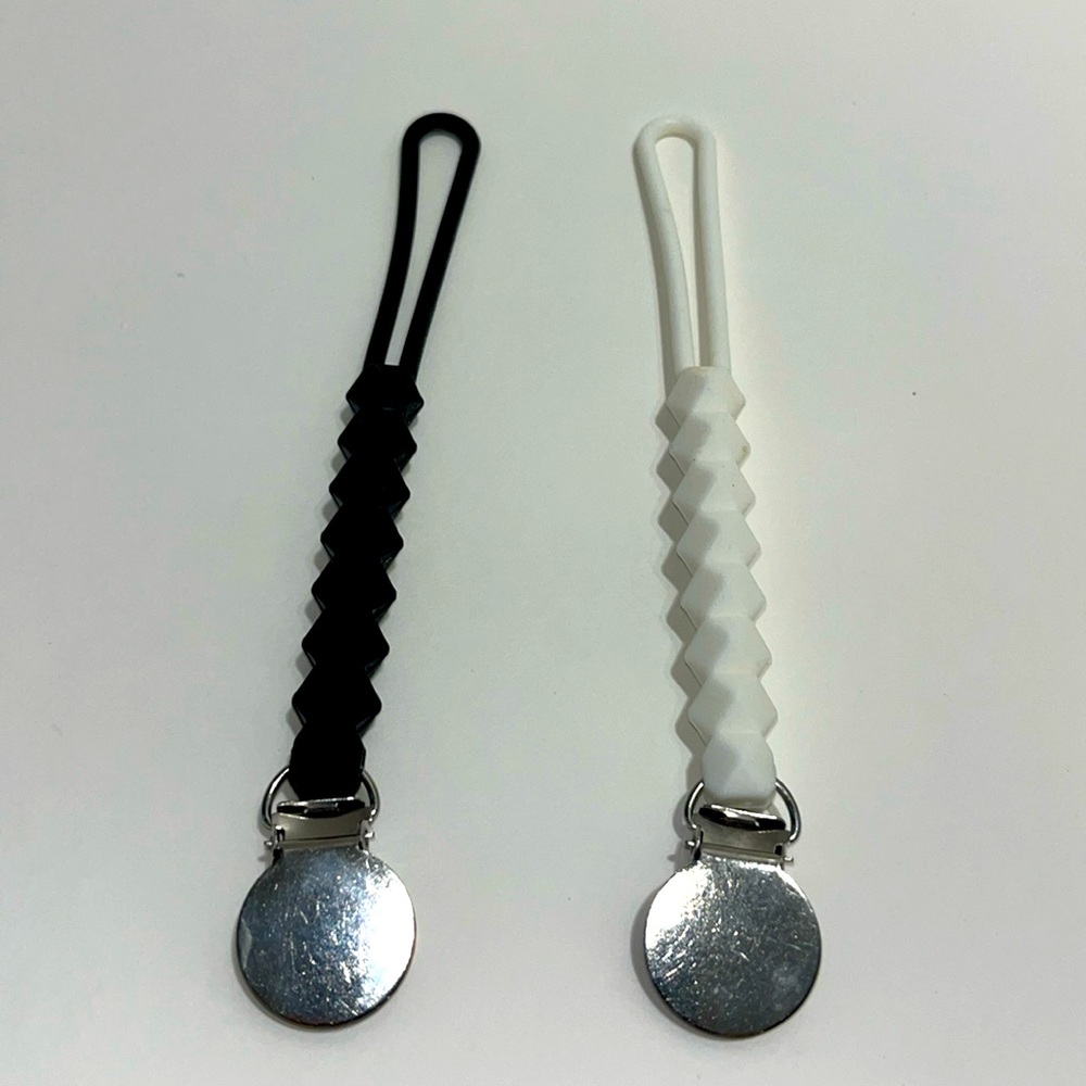 Pacifier clips - Silicone black & white